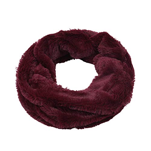 Premium Soft Small Faux Fur Solid Color Warm Infinity Circle Scarf - Diff Colors