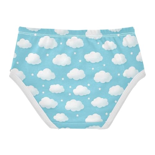 Joisal Toddlers Underwear Floral 2t Cotton Little Girl Panties Pattern Briefs Underpants Cute White Clouds Light Blue2