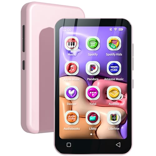 Image of TIMMKOO 80GB Kids MP3 Player with Bluetooth, Parental Controls, Pre-Installed Spotify, Audible, 4 inch MP4 Player (Pink)