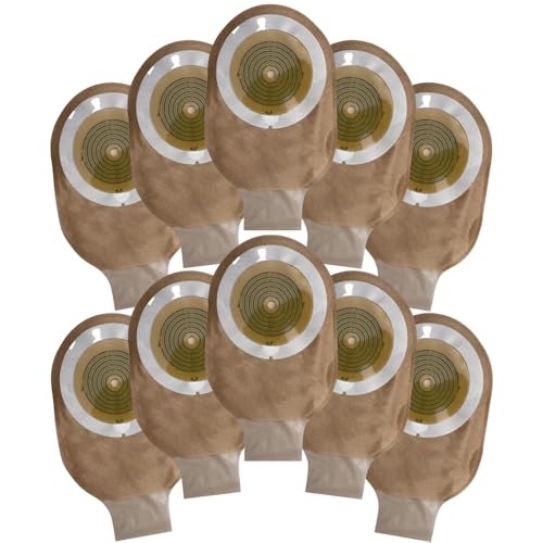 KIT 10 Bolsa de Colostomia Drenável, Recortável, Transparente, com Anel Karaya, 25-60mm