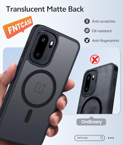 Image of FNTCASE for Oneplus 15R Case: Magnetic Matte Translucent Frosted Slim Shockproof Cell Phone Cover | Durable Screen Protector | Military Grade Protection Drop Proof Protective Cases, 6.83 inches