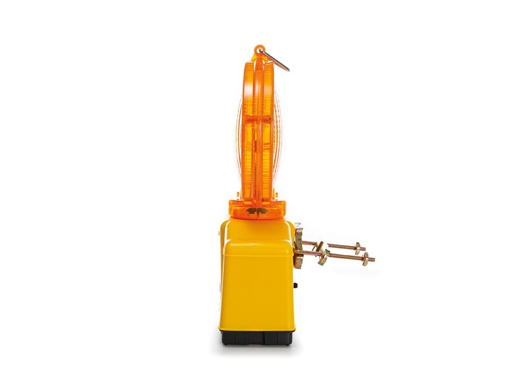 Perel Lampe de chantier LED orange, pour une grande visibilité sur le chantier ou dans les zones dangereuses