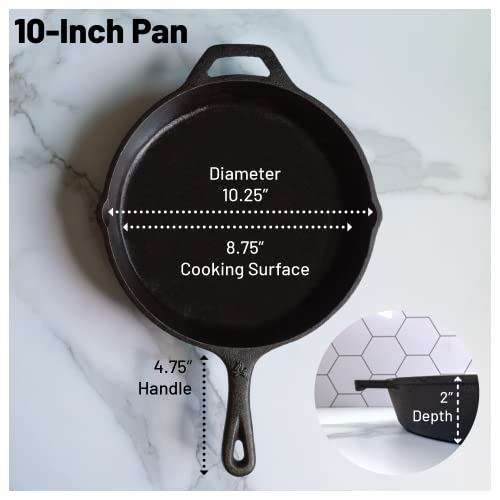 Image of 10-1 /4 Inch Round Medium Pre-Seasoned Cast Iron Skillet