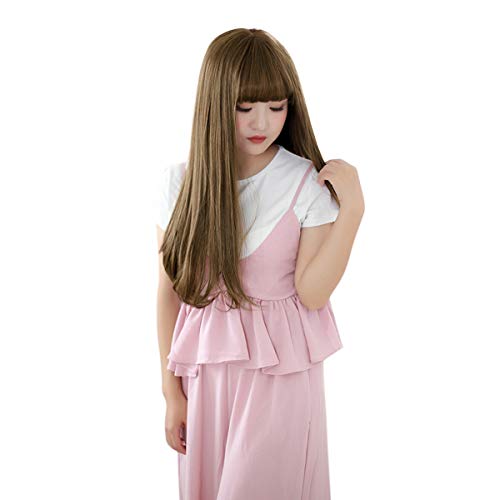 TEEMI-Long Straight Wigs for Women Girl With Bangs Hair Wigs Heat Resistance Cosplay Daily Party Wig (Color 5)