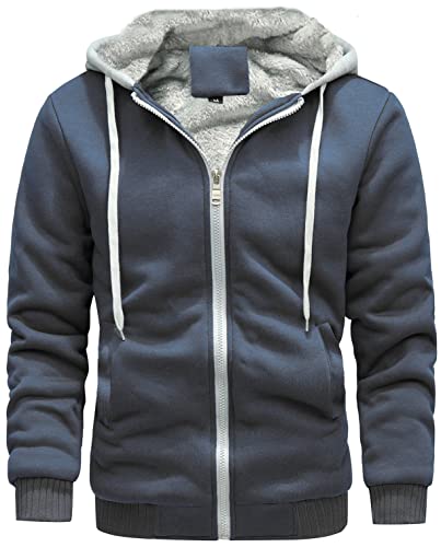 SwissWell Herren Fleece Kapuzenjacke - Gefütterte Winterjacke Für Outdoor