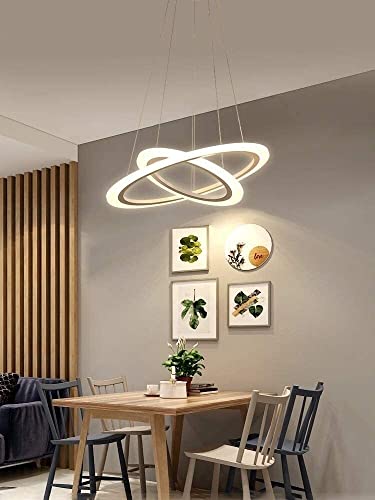Chandelier métal et acrylique suspendu LED 50W au design géométrique pour salon raffiné