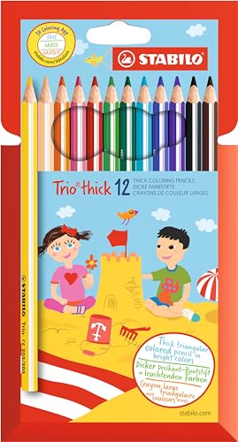 Crayons de couleur Trio Thick STABILO ergonomiques pour éviter la fatigue des mains