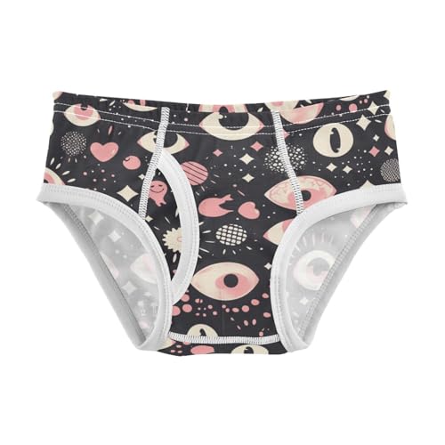 KLL Black and White Evil Eyes Boys Toddler Cotton Training Underwear Cute Undies