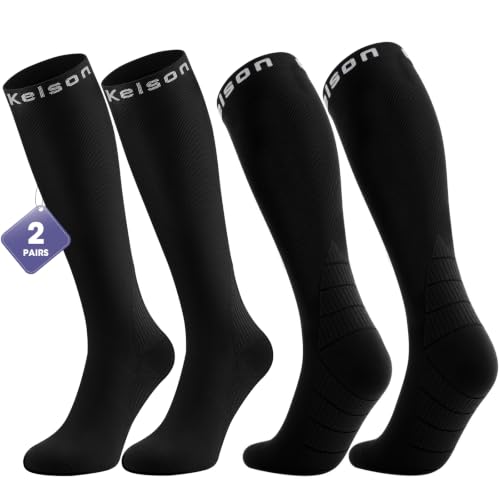 2 Pairs Compression Socks for Women and Men, 20-30 mmHg Flight Socks (B085ZRVKQZ)