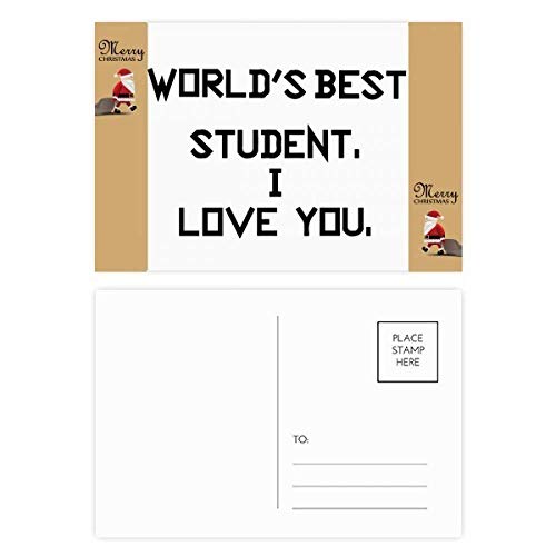 Cartes de remerciement World Best Student : cadeau Père Noël x20