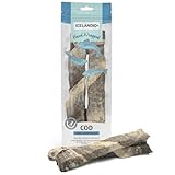 Icelandic+ Long Chew Sticks: Cod Skin - 2Piece 10" Hand Wrapped Dog Treats, 3.2oz, Wild- Caught, Air-Dried Single Ingredient Pet Snacks, Just The Fish