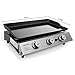 Royal Gourmet PD1300 Portable Propane Gas Grill Griddle for Outdoor Patio Grilling, Includes PVC Cover, 3-Burner Tabletop Griddle for On-the-Go Grilling and Outdoor Adventures, Silver