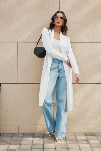 Image of GRACE KARIN Essential Solid Open Front Maxi Long Knitted Cardigan Sweater for Women
