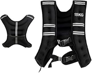 COSTWAY Weighted Vest, 9kg/15kg Fitness Weight Vests with Adjustable Buckles & Mesh Bag, for Man Woman Running Training