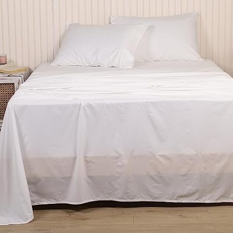 LINENWALAS Double Size Cotton Flat Sheet Cover