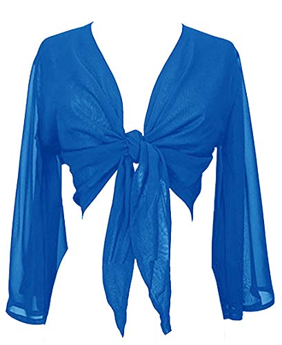 Image of Indian Trendy Women's Flair Wrap Tie Top Chiffon Choli Blouse Belly Dance Gypsy Bolero Shrugs Cardigan