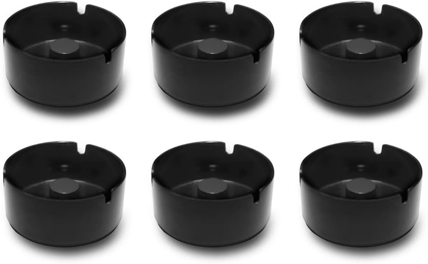 GarnetLuna ashtray - 6 PIECES made of plastic (melamine) - resistant to high temperatures, shockproof - Made in Italy 100% - Diameter 10 cm - Black
