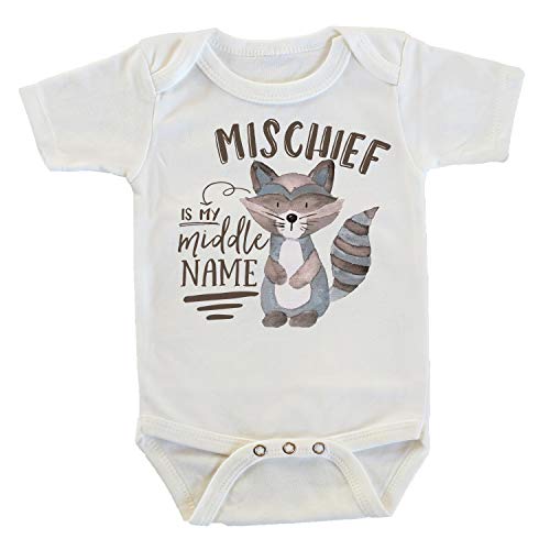 Image of Witty and Bitty Mischief Is My Middle Name Raccoon Onesie/Bodysuit