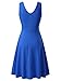 FENSACE Womens Sleeveless Scoop Neck Summer Beach Midi A Line Tank Dress, Blue, Medium