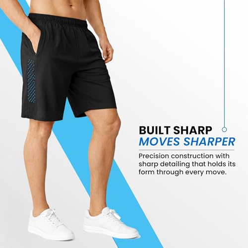 Image of NINQ Mens 2 Pack Polyester Yoga Short Men Summer Running Gym Sports Shorts with Pockets Shorts for Men