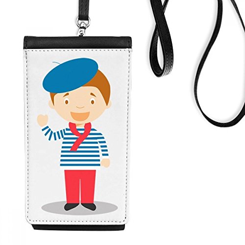 Faux smartphone en sécurité dans ce porte-monnaie suspendu noir anti-perte