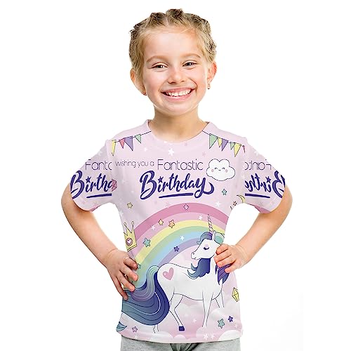 Image of KYKU Toddler Girls Short Sleeve Graphic T-Shirt Kids Cute T Shirt Gifts