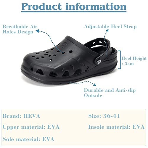 Image of HEVA Womens Garden Clogs | Classic Slip-on Slippers,Quick Drying Sport Sandals