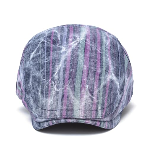 Image of Quanhaigou Unisex Denim Newsboy Hats Flat Ivy Gatsby Cabbie Driving Berets Hat Cotton Dad Cap for Men Women