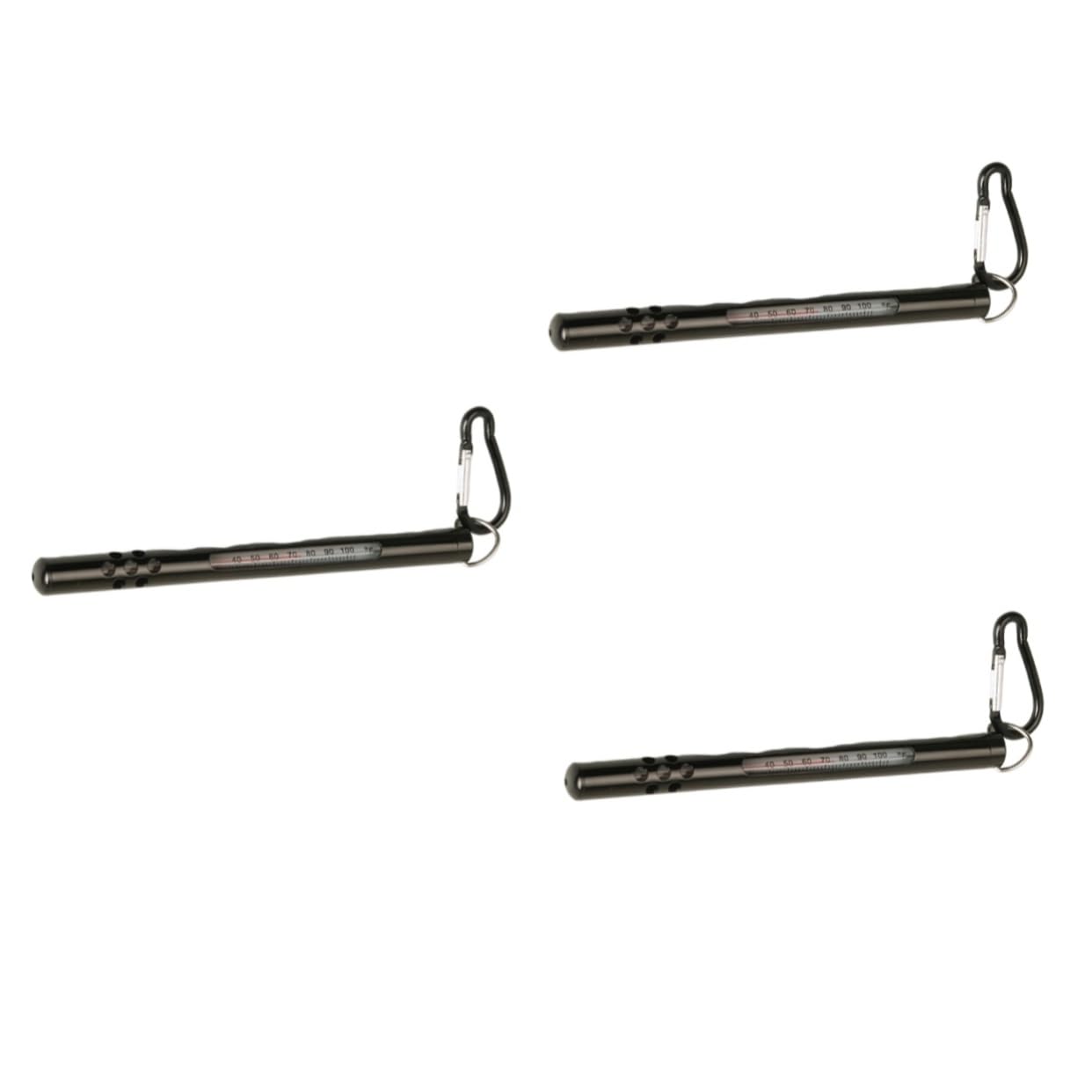 Yardwe Lot De 3 Thermomètres De Pêche Style Crayon Fahrenheit Celsius Outil De Pêche À La Mouche Mousqueton Cordon