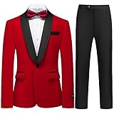 Boys Velvet Suits Slim Fit Tuxedo 2 Piece Kids Blazer Jacket Pants Formal Sizes 10 Fashion Ring Bearer Outfit for Wedding Red