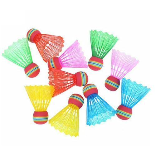 LFRXION 10Pcs Badminton for Game Sports Entertainment Random Color Nylon Badminton Rainbow Head Badminton