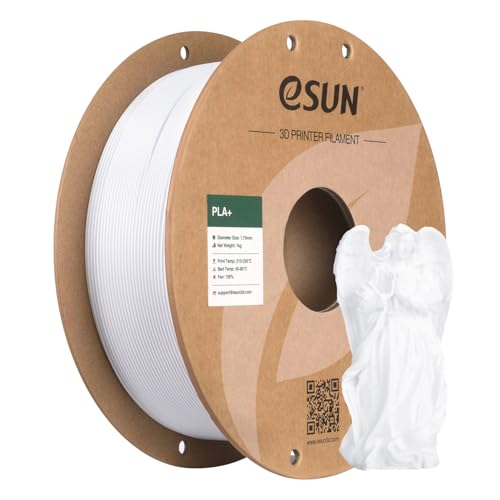 Image of eSUN PLA+ Filament 1.75mm Cold White 1KG, 3D Printer Filament Dimensional Accuracy + /- 0.03mm, 1kg Cardboard Spool(2.2lbs) 3D Printing Filament, Fits for Most FDM 3D Printers
