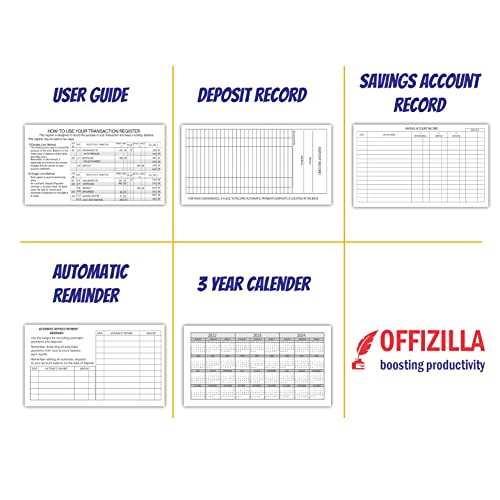 12 Check Registers For Personal Checkbook With Thicker No Bleed Paper, 6 X 3-Inches – Easy To Read And Portable Checkbook Register For Personal Or Business Log, Deposit, Credit & Saving Bank Account #TOP4