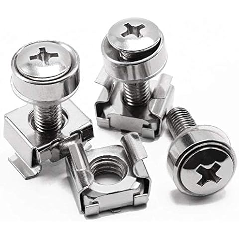 Lancher 60-Pack M6 x 16mm Screws and Cage Nuts for Server Shelf Cabinets Rack Mount Screw Cover