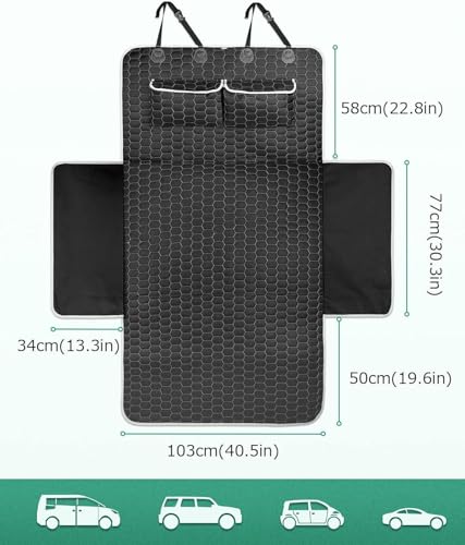 Oasser Kofferraumschutz Hund mit Seiten- und Ladekantenschutz Universal Auto Wasserdicht Kratzfest rutschfest Kofferraum Schutzmatte