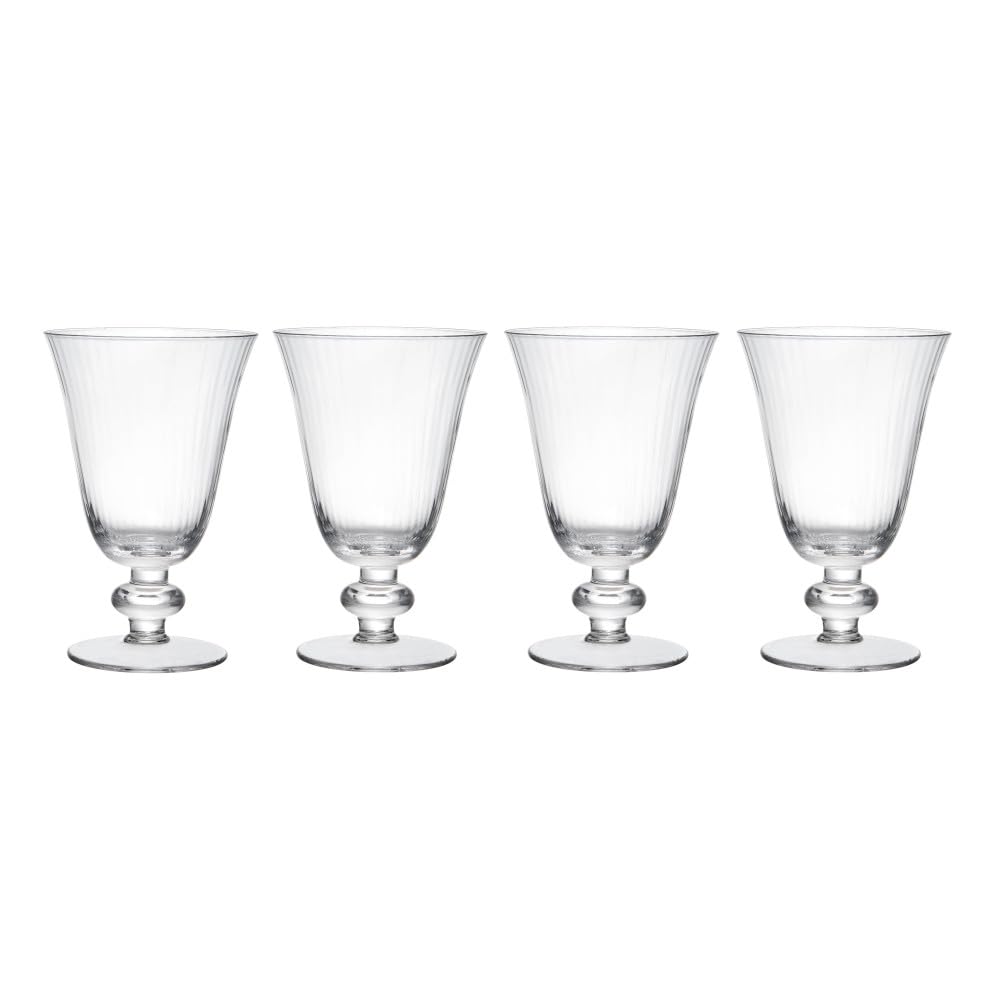 MIKASA Salerno Kristall Weingläser, 260ml, 4er Set bleifrei, klare feine Gläser mit kurzem Stiel und breitem Rand - spülmaschinenfest