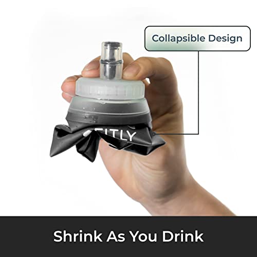 FITLY Soft Flask 500ml, Shrinks As You Drink Soft Water Bottle for Hydration On The Move, Collapsible Running Water Bottle - Image 4
