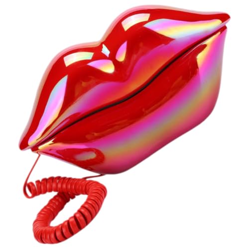 Teléfono con cable de labios rojos STOBAZA con diseño ligero y creativo para salones modernos
