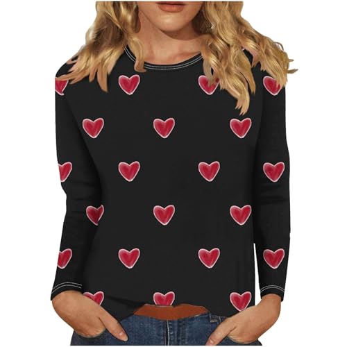 RLEHJN Tshirts Femme Manche 3/4 Valentine's Day Vogue Chemise De ...