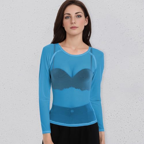 Image of Buauty Sheer Tops for Women,Mesh Fishnet Tops Plus Size,Stylish and Sensational Mesh Blouses for Fashion-Forward Ladies