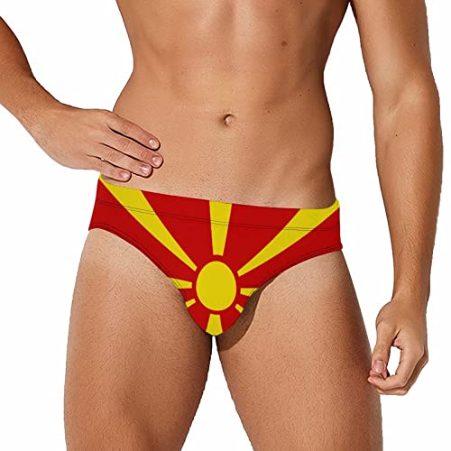 Calculay Macedonia Flag Men's Swimming Trunks,Beach Shorts Stretch Swimsuit Quick Dry