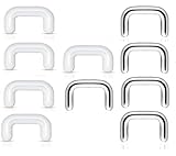 10 Pieces 16GA Septum Ring Retainer 316L Surgical Steel and Clear Acrylic