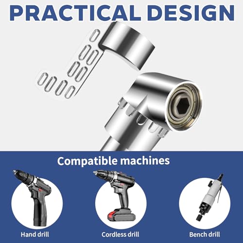 Miniatura 7 de Adaptador De Llave Angular De 105 , Destornillador Angular Para Atornillador Inalámbrico - Ástago Hexagonal De 1 4 De Pulgada, Adaptador Taladro Para Trabajadores De Construcción Y Garaje