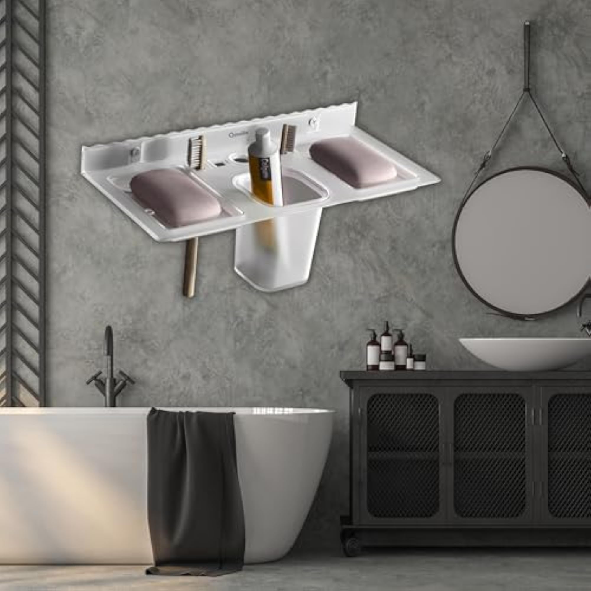 Unbreakable ABS Soap Dish Wall Mounted Organizer