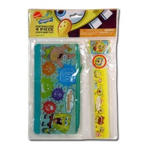 Spongebob 4pk Study kit on Blister Card - Pencil Pouch, Ruler, Pencil ...