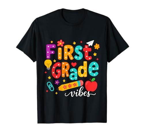 Preppy First Grade Vibes Back to School 1. Klasse Mädchen Jungen T-Shirt