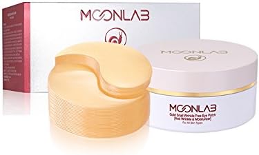 [MOONLAB] Gold Snail Wrinkle Free Hydro Gel Eye Patch [3.53 oz. /100g (60pcs)] – Anti Aging, Moisturizing, Gold Snail Filtrate 2,000PPM, EGF 10ppm