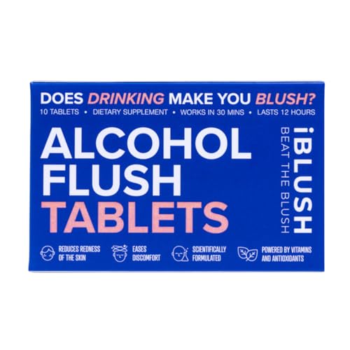 iBlush Alcohol Flush Tablets High-Potency Support for Redness & Drinking Discomfort | Science-Backed Option for Asian Glow & Alcohol Sensitivity | 10 Tablets