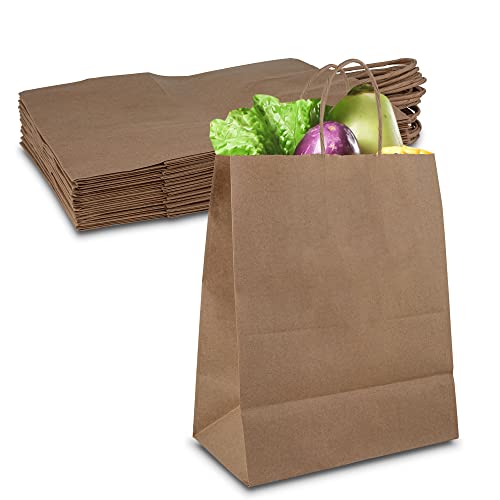 MT Products Einkaufstasche / Einkaufstasche aus Kraftpapier mit Griffen, 20,3 x 11,4 x 26 cm, 15 Stück Cover