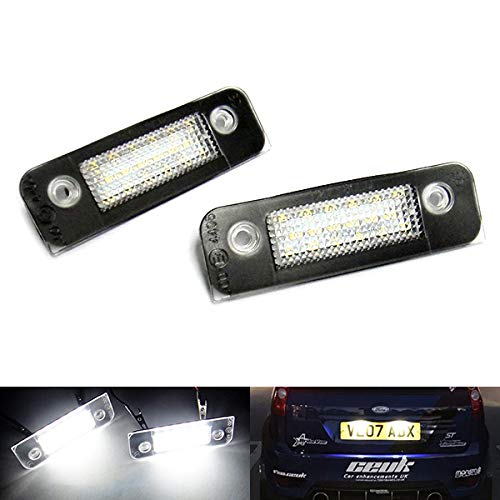 2 Luces LED para Matrícula Coche, Piloto LED 12V, Canbus para Fiesta V VI Fusion Mondeo II (2 Unidades), Color Blanco